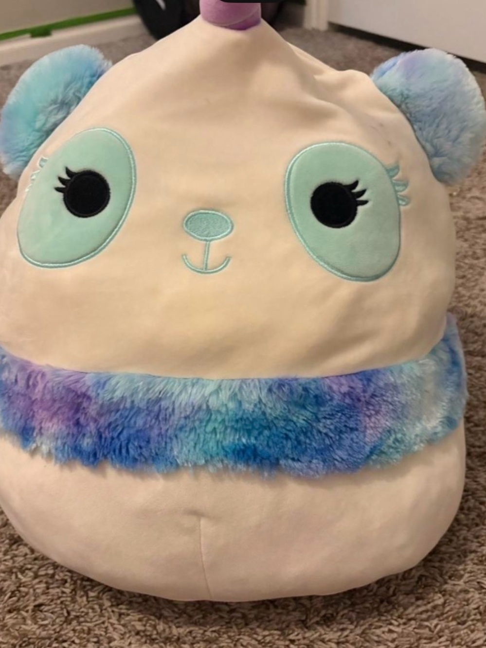 Squishmallow Plush Rainbow Blue Panda Kids Toy - Soft Cuddly Stuffed Animal